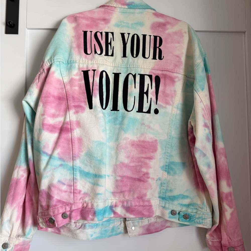 Levi's Pink and Blue Tie-Dye Jean Jacket